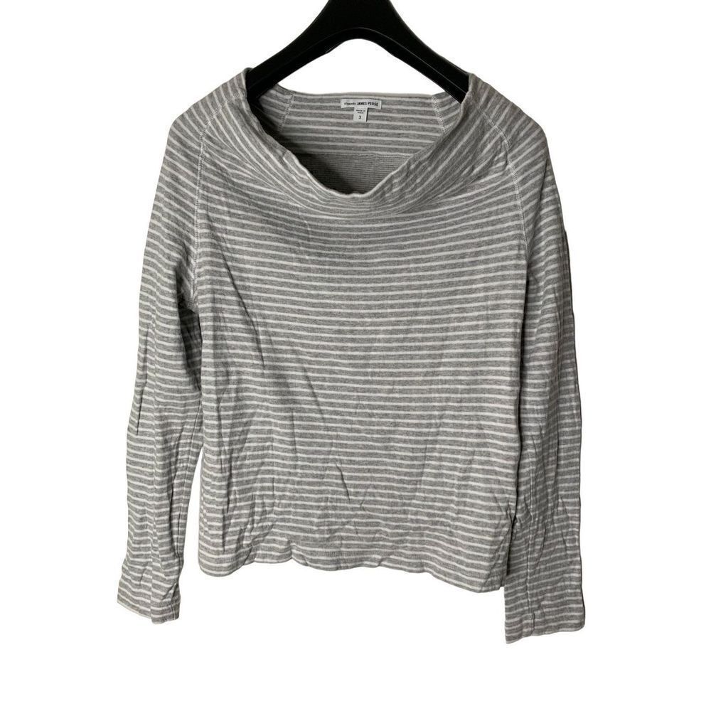 Standard James Perse Striped Cowl Knit Top Sweater Boatneck women's size 3